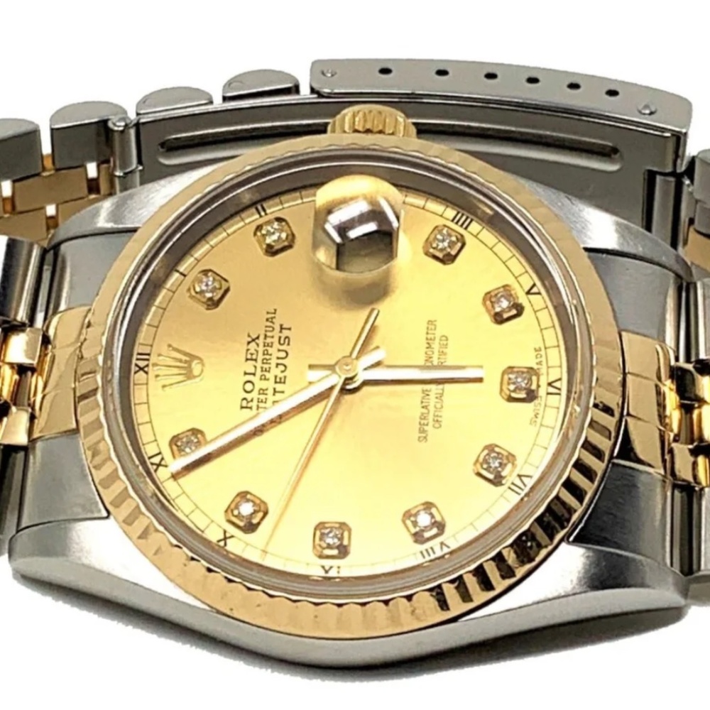 Rolex Mens Datejust 36mm Champagne Diamond Jubilee16233